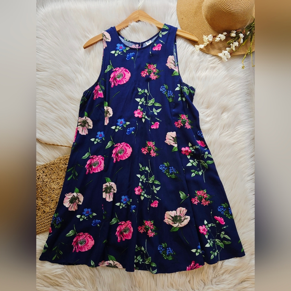 Old Navy Womens Dress- Floral Blue